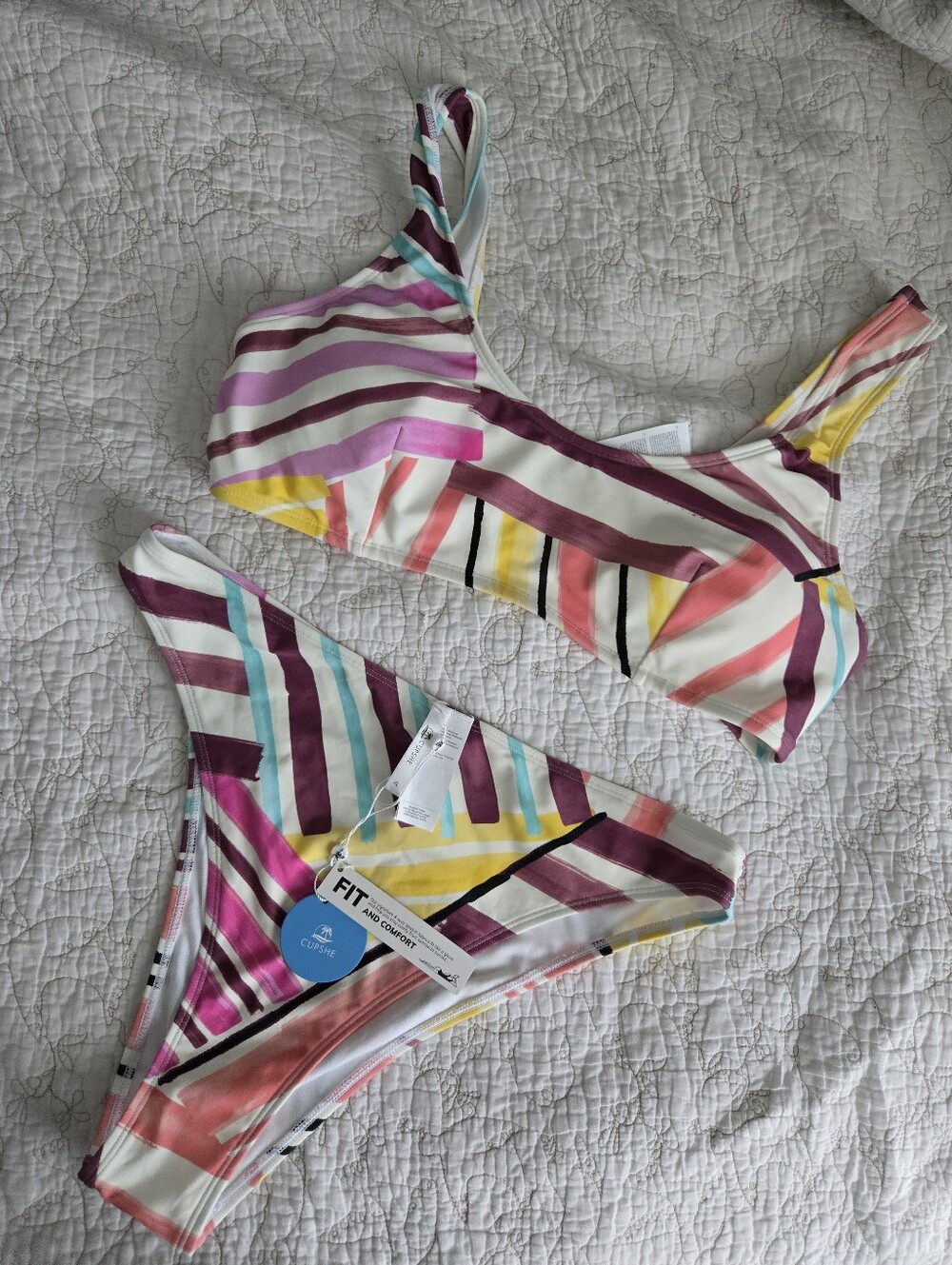 Cupshe 2pc Cross The Line Cutout Bikini Set
